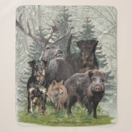 Jagdschrecker Sticker Outdoor Pillow Fleece Blanke Sherpadecke