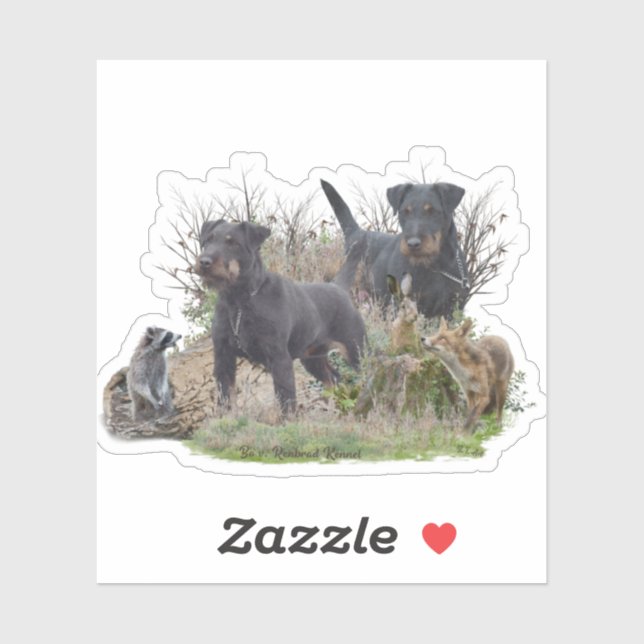 Jagdterer , Bo gegen Renbrad Kennel.'' Aufkleber (Blatt)