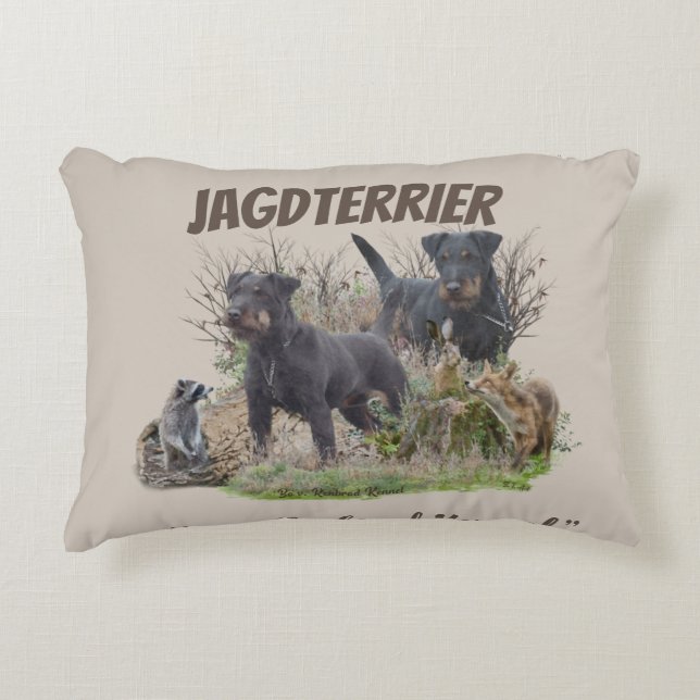 Jagdterer , Bo gegen Renbrad Kennel.'' Sticker Pap Dekokissen (Vorderseite)