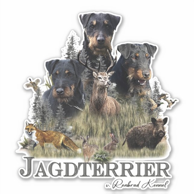 Jagdterers / Renbrad Kennel Aufkleber (Vorderseite)