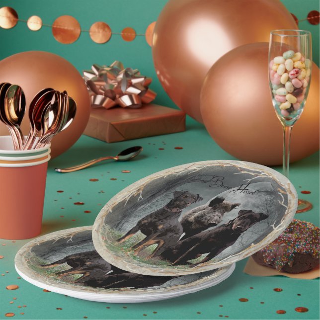 Jagdterre , tapferes Herz Pappteller (Multi)