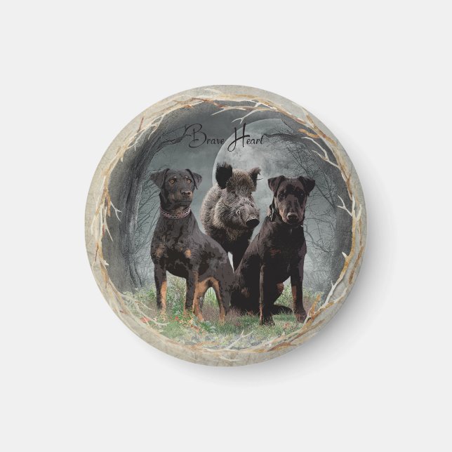 Jagdterre , tapferes Plexiglas Magnet (Vorne)