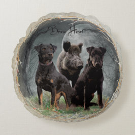 Jagdterre , tapferes Plexiglas Rundes Kissen