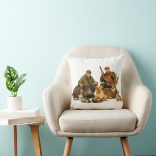 Jagdtrophäen mit Hunden Geschenk für Outdoor Jäger Kissen