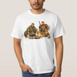 Jagdtrophäen mit Hunden Outdoor-Jäger-Geschenk T-Shirt