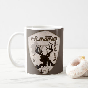 Jagen Abenteuer Quadrat Aufkleber Schlüsselanhänge Kaffeetasse