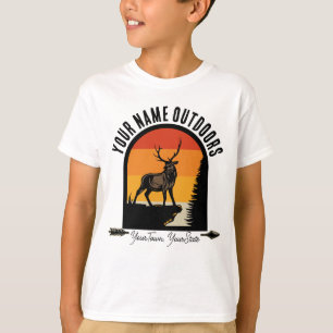 Jagen ADD NAME im Freien Hirsche Elche Wildnis Cam T-Shirt