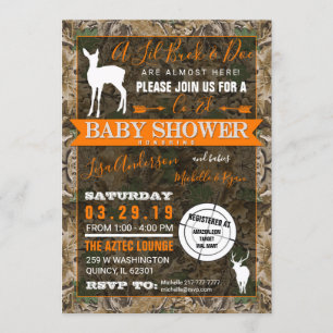 Jagen Camouflage Co-Ed Baby Shower Buck and Doe Einladung