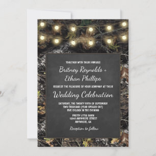 Jagen Camouflage Halbpension Rustikale Hochzeitsei Einladung