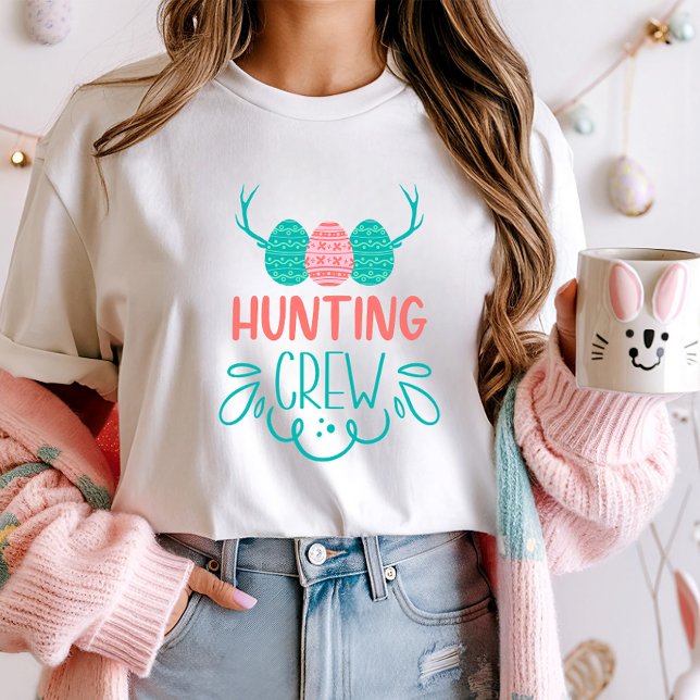 Jagen Crew Osterfest Shirt; Fun Egg Jagd Familie T-Shirt (Von Creator hochgeladen)