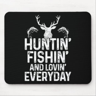 Jagen Fischen Love Alltag Funny Hunter Fishe Mousepad