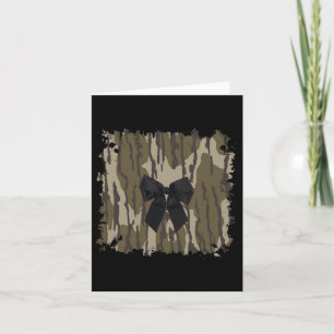 Jagen Girl Camouflage Black Bow Ribbon Karte