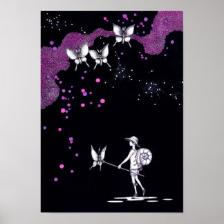 Jagen in einer Mittsommernacht. Poster