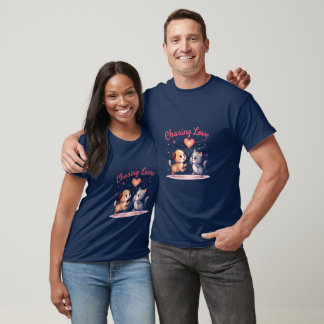 Jagen Liebe - Niedliche Welpe & Kitten Valentine T-Shirt
