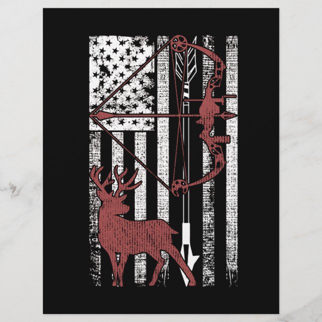 Jagen mit amerikanischer Flagge Jagd Briefbogen (Vorderseite)