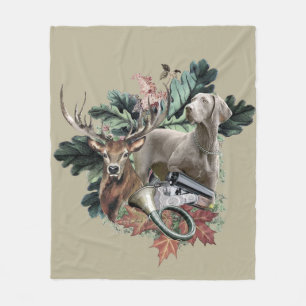 Jagen mit einem Weimaraner, "Grauer Geist" Fleecedecke