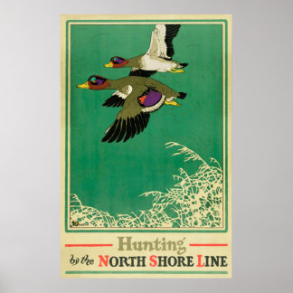 Jagen und Fischen Vintage Poster