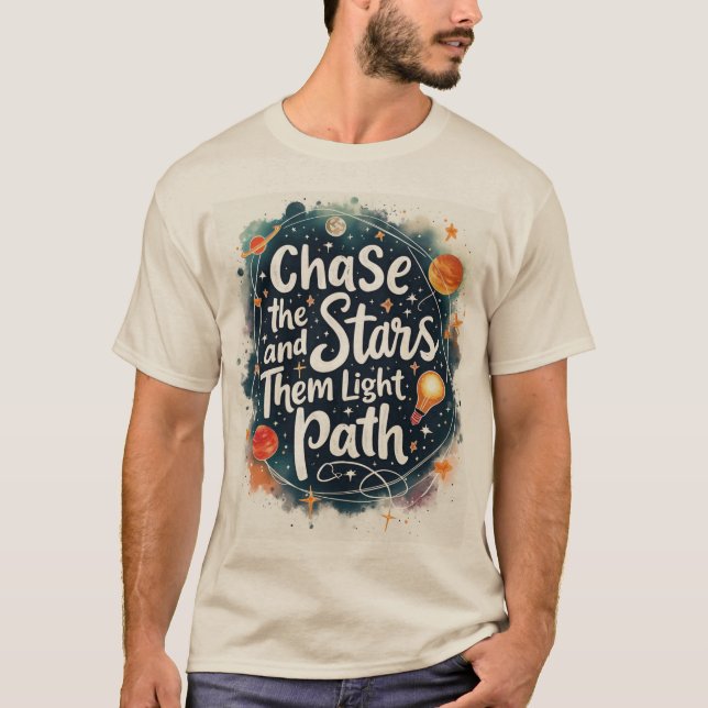 jagen und stern sie leuchten weg T-Shirt (Vorderseite)