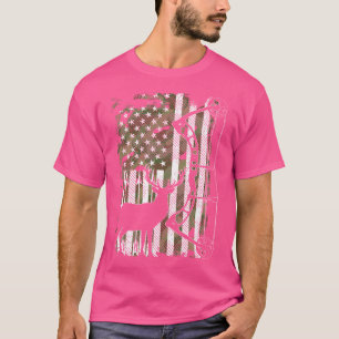 Jagen von Hirschen Jägern Camouflage American Flag T-Shirt
