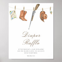 Jäger-Baby-Party - Windel-Raffle-Poster