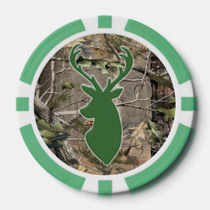 Jäger-Camouflagerotwildkopf-Pokerchip Pokerchips