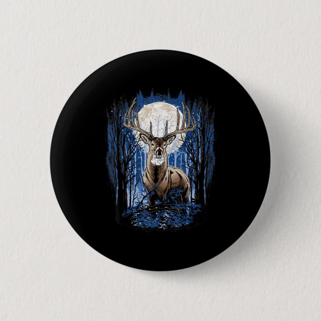 Jäger Deer Jagd Big Whitetail Buck Button (Vorderseite)