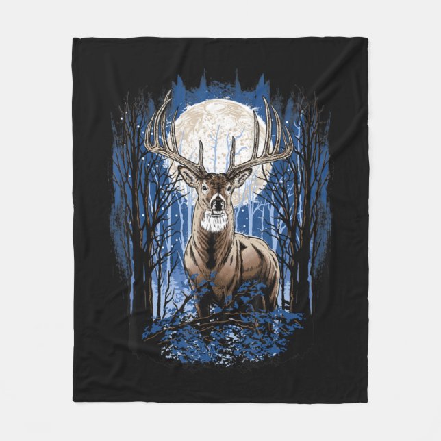 Jäger Deer Jagd Big Whitetail Buck Fleecedecke (Vorderseite)