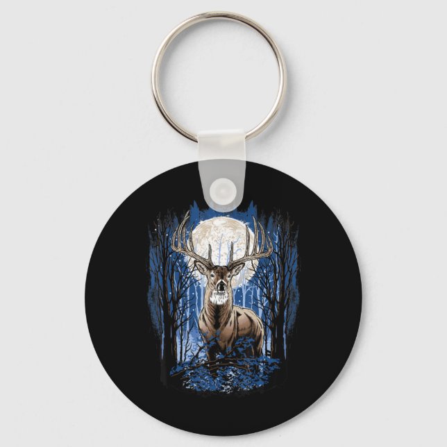 Jäger Deer Jagd Big Whitetail Buck Schlüsselanhänger (Vorderseite)