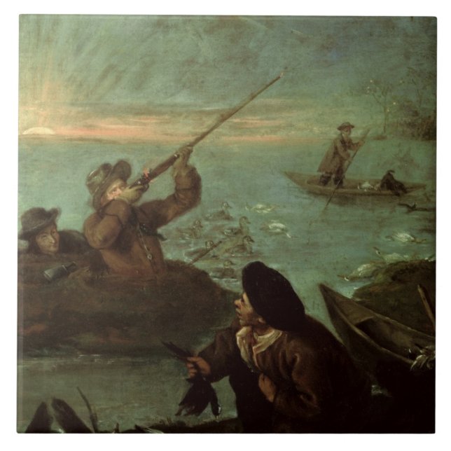 Jäger, die auf Enten (Öl, schießen auf Leinwand) Fliese (Vorderseite)