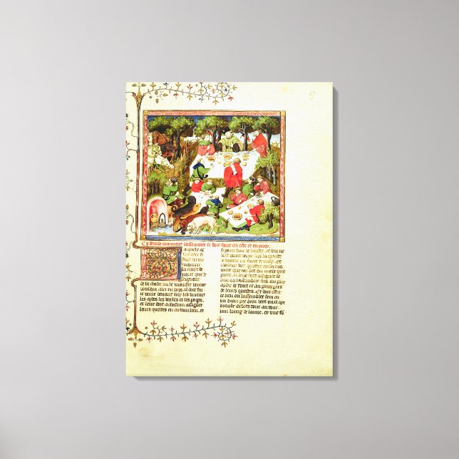 Jäger, die vor der Jungtierjagd feiern Leinwanddruck (Vorderseite)