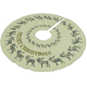 Jäger Elch und Camouflage IHR NAME Tree Rock Polyester Weihnachtsbaumdecke