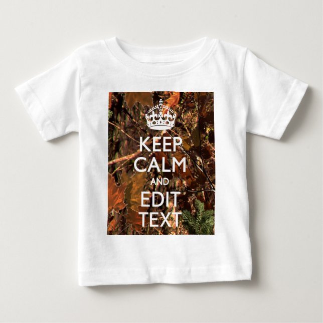 Jäger Fall Camouflage Behalte, Ihren Text zu beruh Baby T-shirt (Vorderseite)