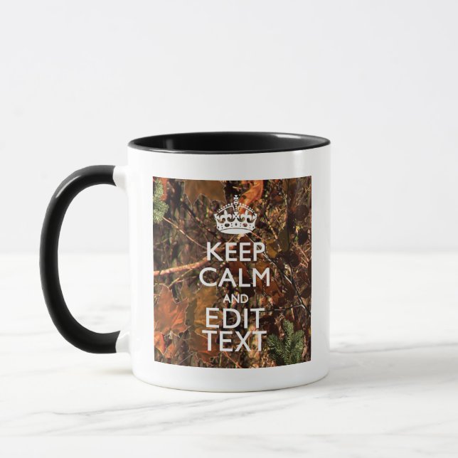 Jäger Fall Camouflage Behalte, Ihren Text zu beruh Tasse (Links)