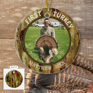 Jäger Foto ERSTER TRUTHAHN Jagd Tarnung Keramik Ornament