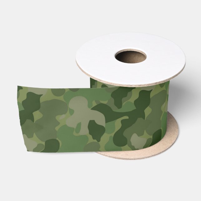 Jäger-Grün-Tarnung Satinband (Spule)