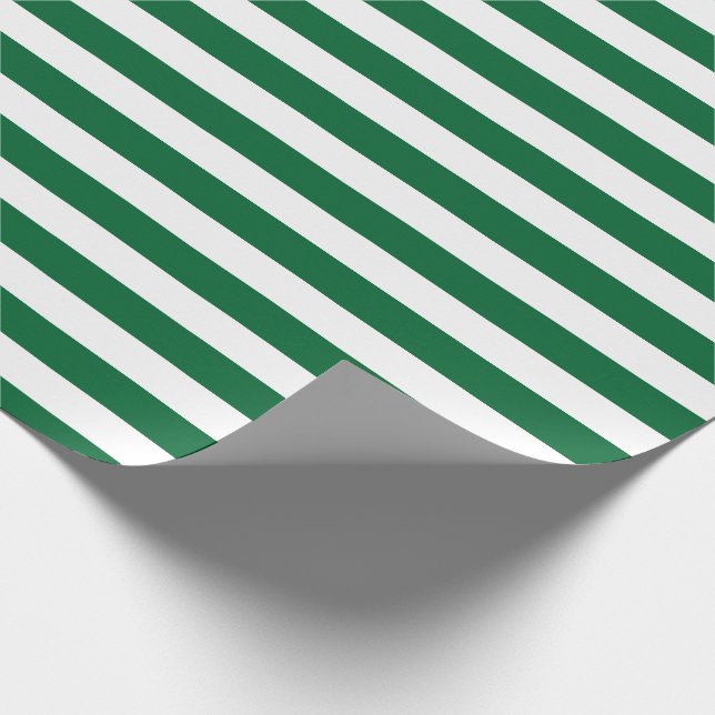 Jäger-Grün-und weißesstreifen-Muster Geschenkpapier (Ecke)