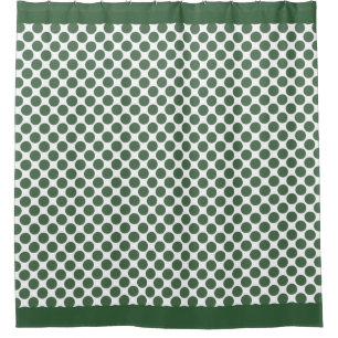 Jäger Grüne Polka-Punkte Duschvorhang