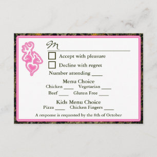 Jäger Hochzeit 4 Menü & Kindermenü UAWG RSVP Karte