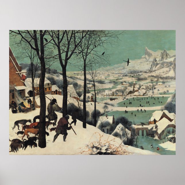 Jäger im Schnee, berühmtes Kunstwerk, Poster (Vorne)