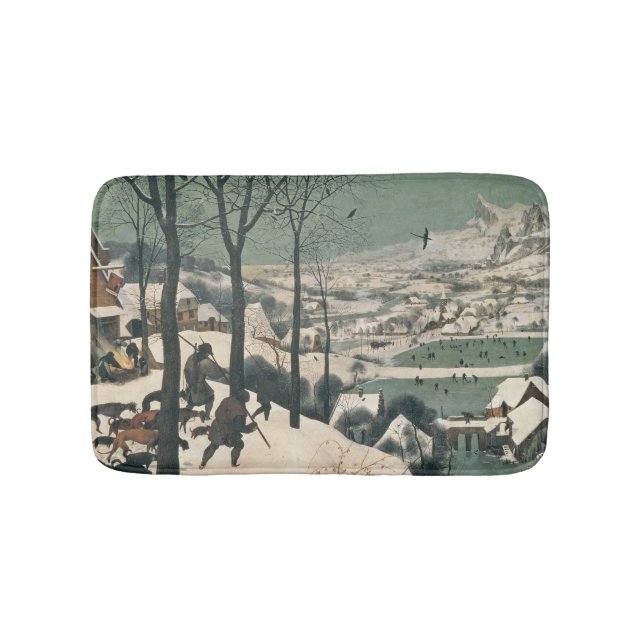 Jäger im Schnee - Januar 1565 Badematte (Vorderseite)