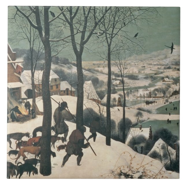 Jäger im Schnee - Januar 1565 Fliese (Vorderseite)