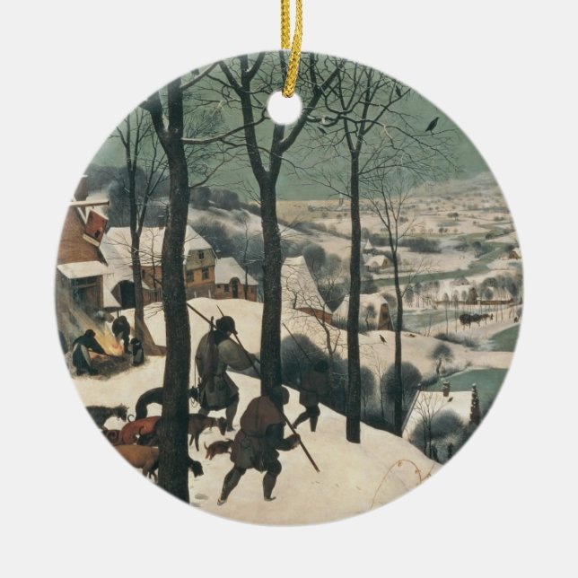 Jäger im Schnee - Januar 1565 Keramikornament (Vorne)