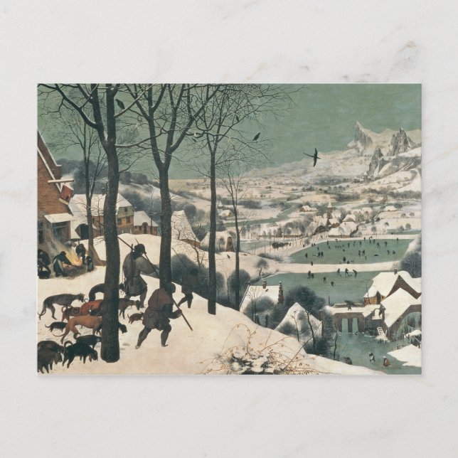 Jäger im Schnee - Januar 1565 Postkarte (Vorderseite)
