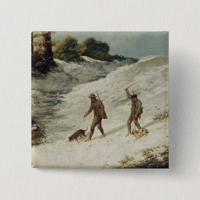 Jäger im Schnee oder die Wilderer Button (Vorderseite)