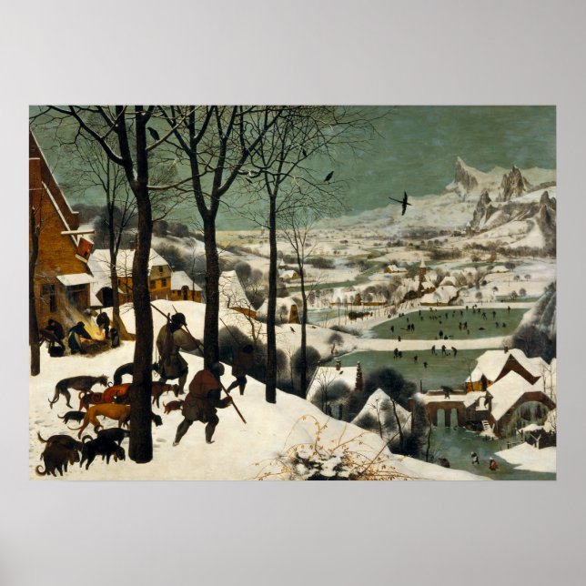 Jäger im Schnee von Pieter Bruegel der Ältere Poster (Vorne)