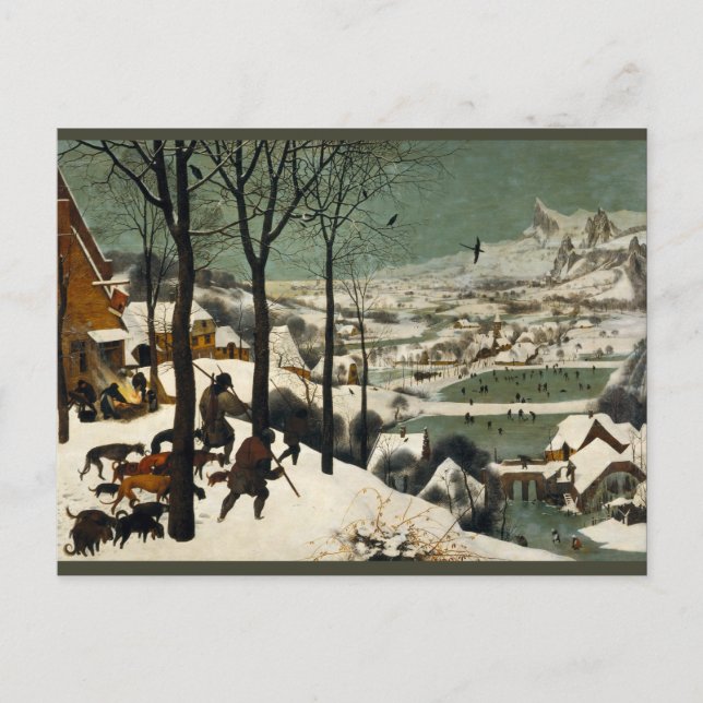 Jäger im Schnee von Pieter Bruegel der Ältere Postkarte (Vorderseite)