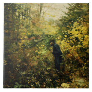 Jäger im Wald (von H.A. Brendekilde) Fliese