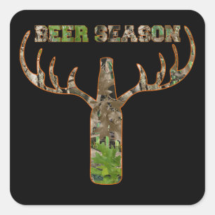 Jäger in der Biersaison - Geschenk für Jäger Quadratischer Aufkleber