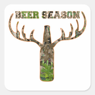 Jäger in der Biersaison - Geschenk für Jäger Quadratischer Aufkleber