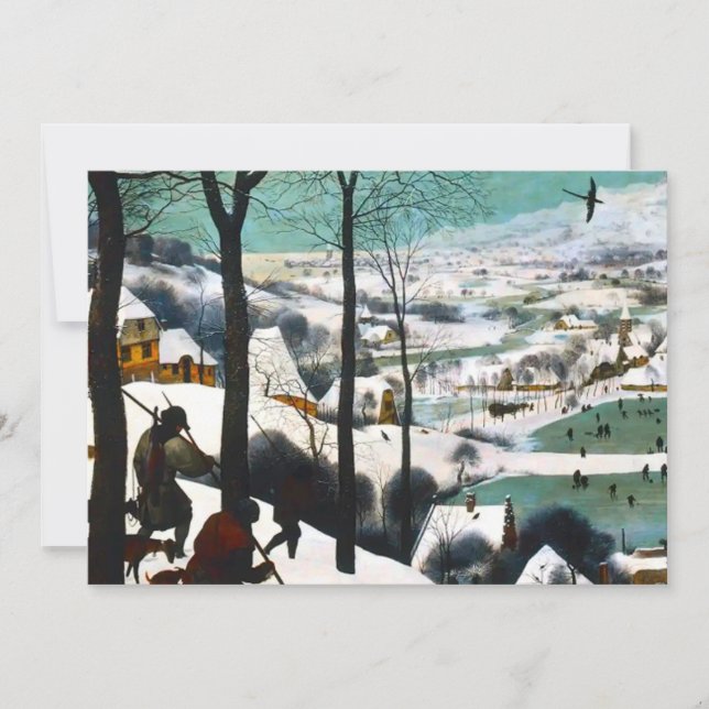 Jäger in der Schneelandschaft Pieter Bruegel Einladung (Vorderseite)